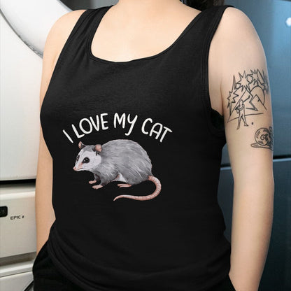 Cat Love Shirt, Funny Cat Lover Gift UnisexT-Shirt/Hoodie/Sweatshirt HLT00 - I Love My Cat Opossum T-Shirt, Men, Black, X-Large