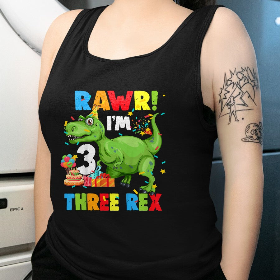 Best Dinosaur Lover Shirt, Funny Dinosaur UnisexT-Shirt/Hoodie/Sweatshirt HLT00 - Three Rex Birthday Party Outfit Dinosaur 3 Year Old Boy Tee T-Shirt