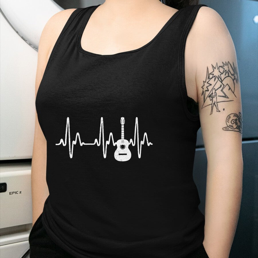 Guitar Lover Shirt, Funny Guitar UnisexT-Shirt/Hoodie/Sweatshirt HLT00 - Acoustic Guitar Heartbeat Shirt - Guitar Musician T-Shirt