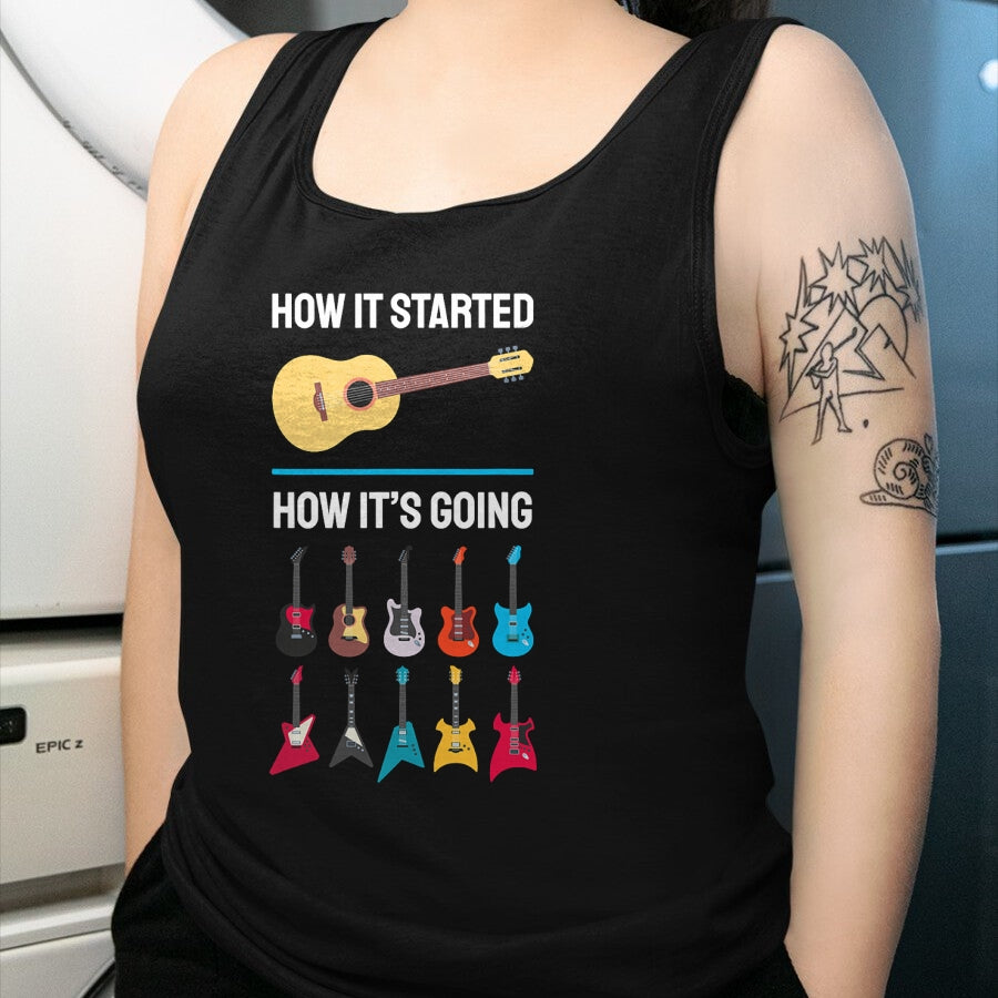 Guitar Lover Shirt, Funny Guitar UnisexT-Shirt/Hoodie/Sweatshirt HLT00 - How It Started Guitar Collection Musician Humor T-Shirt
