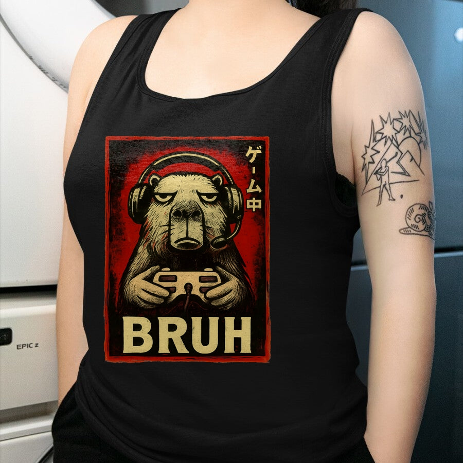 Cute Capybara Shirt, Funny Capybara Unisex T-Shirt/Hoodie/Sweatshirt HLT00 - Funny Capybara Gamer Bruh Graphic Tee Men Boys Teens Gaming T-Shirt