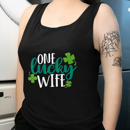 Best Wife Shirt, Wife and Husband Unisex T-Shirt/Hoodie/Sweatshirt HLT00 - Gift for wife T shirt, lucky wife   Womens One Lucky Wife Irish St Patricks Day Womens Girls Funny G