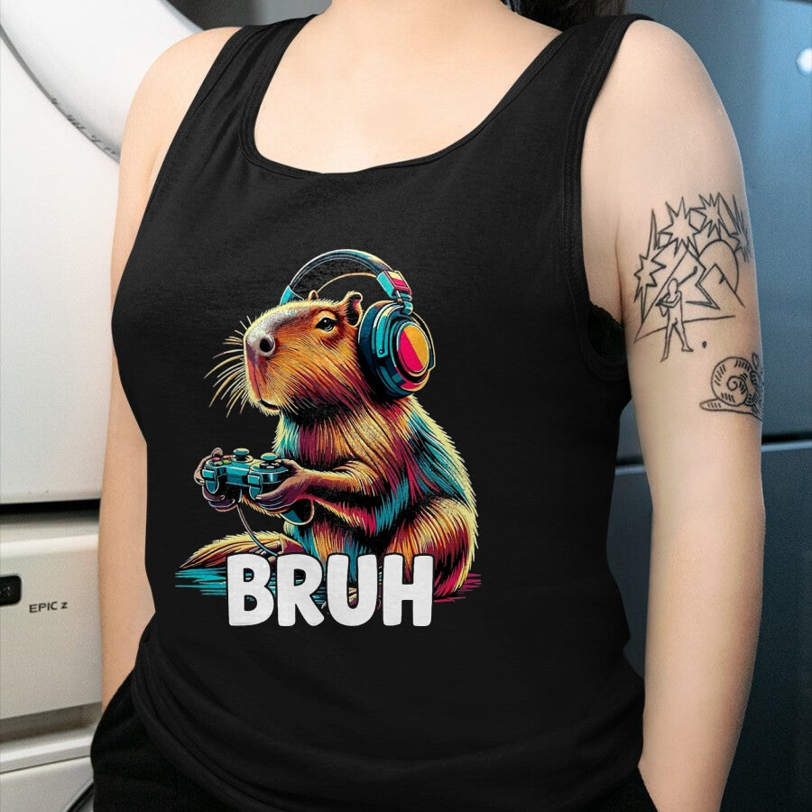 Cute Capybara Shirt, Funny Capybara UnisexT-Shirt/Hoodie/Sweatshirt HLT00 - Bruh Capybaras Funny Video Games Capybara T-Shirt, Men, Black, 3X-Large