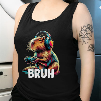 Cute Capybara Shirt, Funny Capybara UnisexT-Shirt/Hoodie/Sweatshirt HLT00 - Bruh Capybaras Funny Video Games Capybara T-Shirt, Men, Black, 3X-Large