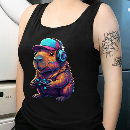 Cute Capybara Shirt, Funny Capybara Unisex T-Shirt/Hoodie/Sweatshirt HLT00 - Funny Capybara Gamer Gaming Video Games Capybara T-Shirt
