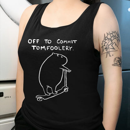 Cute Capybara Shirt, Funny Capybara Unisex T-Shirt/Hoodie/Sweatshirt HLT00 - Capybara Off to Commit Tomfoolery T-Shirt
