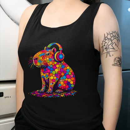 Cute Capybara Shirt, Funny Capybara UnisexT-Shirt/Hoodie/Sweatshirt HLT00 - Funny Capybara Dots Art Animal Lovers Students Boys Girls T-Shirt