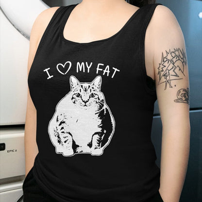 Cat Love Shirt, Funny Cat Lover Gift UnisexT-Shirt/Hoodie/Sweatshirt HLT00 - I Love My Fat Cat Funny Cat Lover T-Shirt Gift Idea T-Shirt