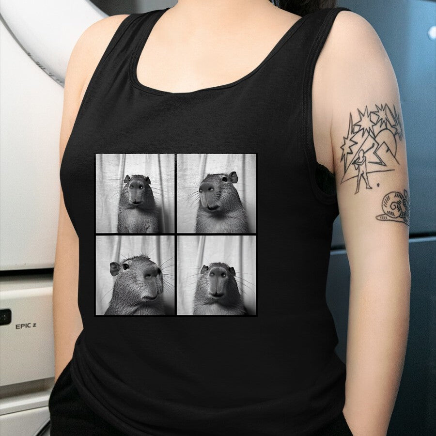Cute Capybara Shirt, Funny Capybara Unisex T-Shirt/Hoodie/Sweatshirt HLT00 - Capybara Capy Photobooth Quirky Funny Animal T-Shirt