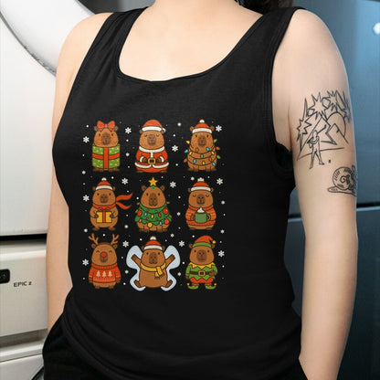 Cute Capybara Shirt, Funny Capybara Unisex T-Shirt/Hoodie/Sweatshirt HLT00 - Cute Christmas Capybara Funny Family Xmas Men Women Kids T-Shirt