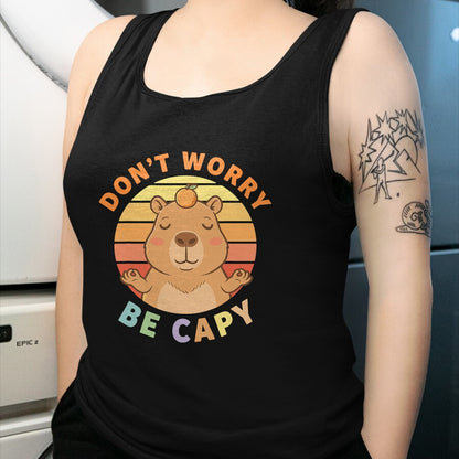 Cute Capybara Shirt, Funny Capybara Unisex T-Shirt/Hoodie/Sweatshirt HLT00 - Capybara Dont Worry Be Capy T-Shirt
