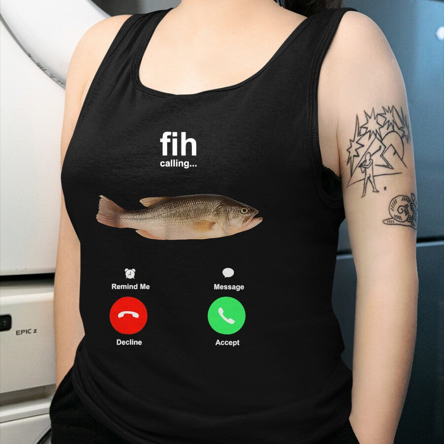 Funny Fishing Shirt, Gift For Fishing Lover Unisex T-Shirt/Hoodie/Sweatshirt HLT00 - Fih Calling Remind me Message Decline Accept Phone Call Fish T-Shirt