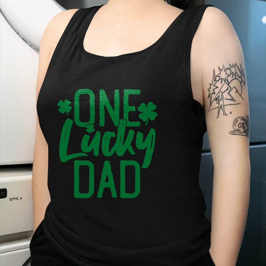 Gift for Dad Shirt, Funny Dad Unisex T-Shirt/Hoodie/Sweatshirt HLT00 – One Lucky Dad St. Patrick_s Day Matching Pajamas 2022 T-Shirt