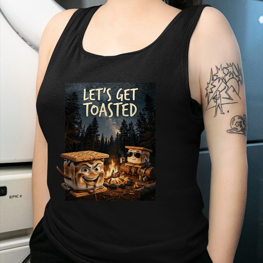 Funny Camping Shirt, Gift For Camping Lover Unisex T-Shirt/Hoodie/Sweatshirt HLT00 - Let_s Get Toasted Camping S_Mores Marshmallow Smores T-Shirt