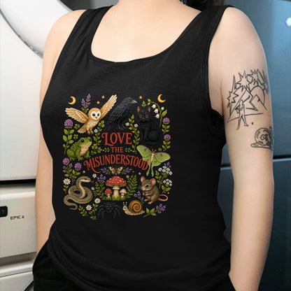 Cat Love Shirt, Funny Cat Lover Gift UnisexT-Shirt/Hoodie/Sweatshirt HLT00 - Love The Misunderstood Bat Raven Cat Snake Spider Moth Frog T-Shirt (3)