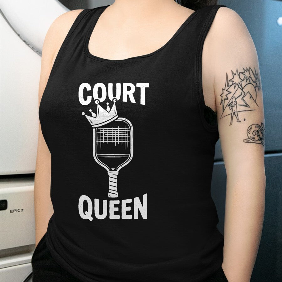 Funny Pickleball Shirt, Pickleball Lover Unisex T-Shirt/Hoodie/Sweatshirt HLT00 - Pickleball Court Queen T-Shirt