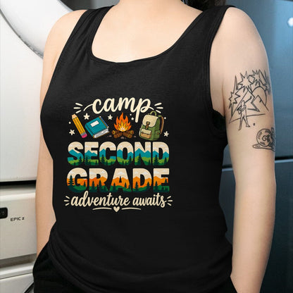 Funny Camping Shirt, Gift For Camping Lover Unisex T-Shirt/Hoodie/Sweatshirt HLT00 - Camp Second Grade Adventure Awaits Girl Teacher Boy Kids T-Shirt