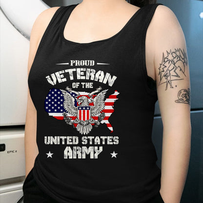Proud Veteran Shirt, Funny Veteran UnisexT-Shirt/Hoodie/Sweatshirt HLT00 - Proud Veteran of The US Army - USA Flag Soldier Veteran T-Shirt