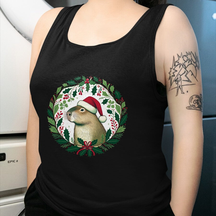 Cute Capybara Shirt, Funny Capybara Unisex T-Shirt/Hoodie/Sweatshirt HLT00 - Capybara Christmas illustration Long Sleeve T-Shirt (1)