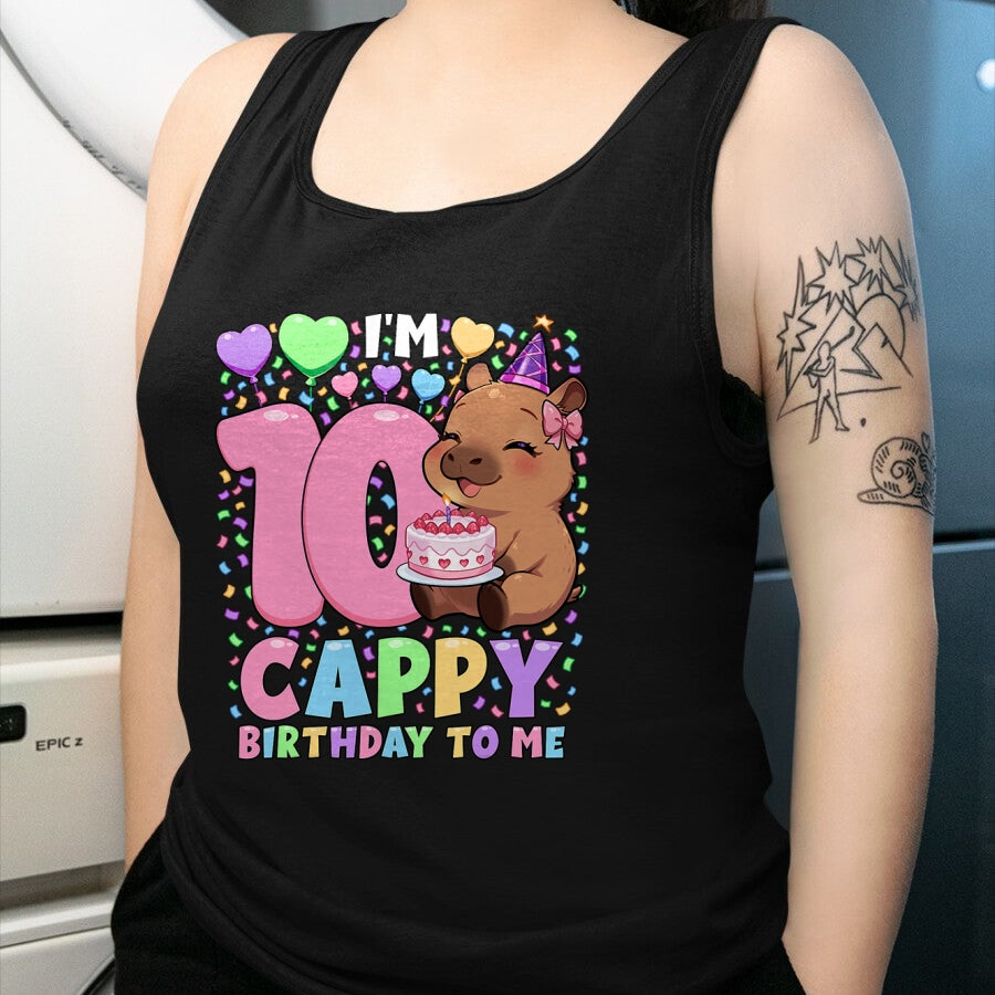 Cute Capybara Shirt, Funny Capybara UnisexT-Shirt/Hoodie/Sweatshirt HLT00 - Capybara Birthday Shirt Kawaii Girl Capybara 10th Birthday T-Shirt