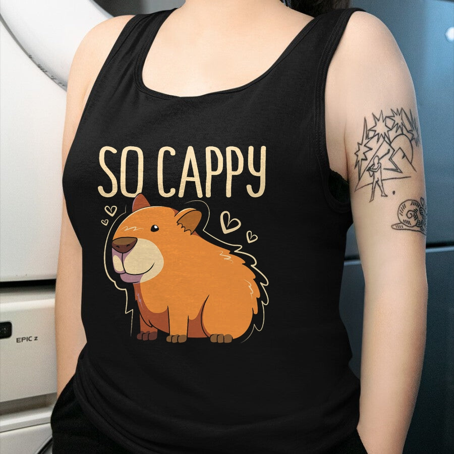 Cute Capybara Shirt, Funny Capybara Unisex T-Shirt/Hoodie/Sweatshirt HLT00 - Funny Capybara So Cappy T-Shirt