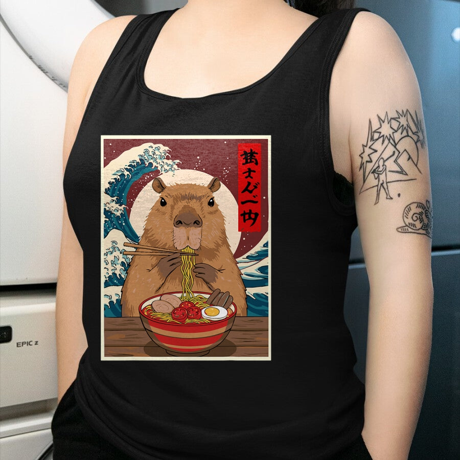 Cute Capybara Shirt, Funny Capybara Unisex T-Shirt/Hoodie/Sweatshirt HLT00 - Capybara Ramen Japanese Funny Graphic Tee Kawaii Anime Gifts T-Shirt