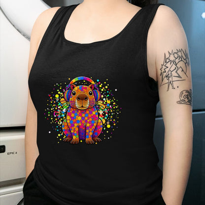 Cute Capybara Shirt, Funny Capybara UnisexT-Shirt/Hoodie/Sweatshirt HLT00 - Funny Capybara Dots Art Animal Lovers Students Boys Girls T-Shirt (1)
