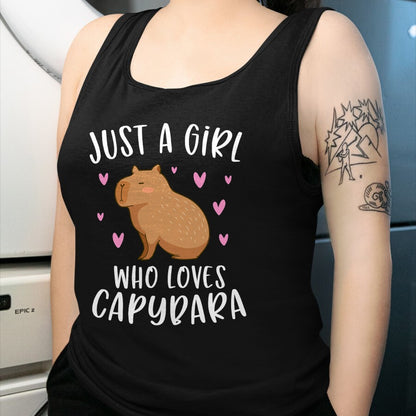 Cute Capybara Shirt, Funny Capybara Unisex T-Shirt/Hoodie/Sweatshirt HLT00 - Cute Capybara Just A Girl Who Loves Capybara T-Shirt