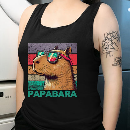 Cute Capybara Shirt, Funny Capybara Unisex T-Shirt/Hoodie/Sweatshirt HLT00 - Papabara Father_s Day Best Dad Capybara T-Shirt
