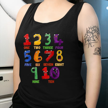 Best Student Shirt, Funny Back To School UnisexT-Shirt/Hoodie/Sweatshirt HLT00 - Learning Math Numbers Counting Funny Back to School Teacher T-Shirt, Women, Black, Small