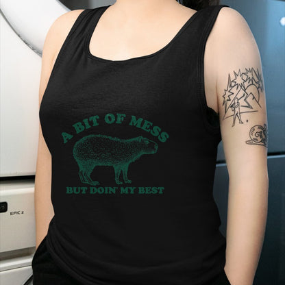 Cute Capybara Shirt, Funny Capybara Unisex T-Shirt/Hoodie/Sweatshirt HLT00 - Funny Bit of A Mess Capybara Meme Graphic for Women T-Shirt