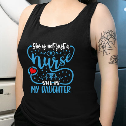 Funny Nurse Shirt, Nurse Unisex T-Shirt/Hoodie/Sweatshirt HLT00 - My Daughter Is A Nurse Proud Nurse's Mom Dad RN LPN Family T-Shirt (5)