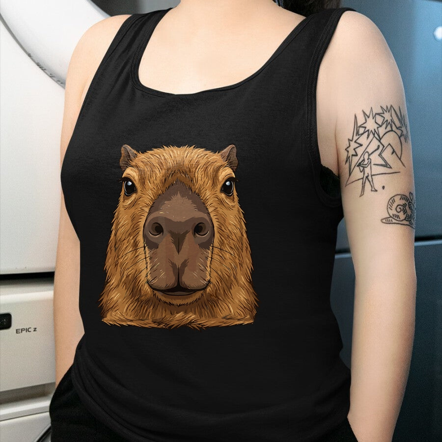 Cute Capybara Shirt, Funny Capybara Unisex T-Shirt/Hoodie/Sweatshirt HLT00 - Capybara Face Cute Animal Capybaras Lover T-Shirt