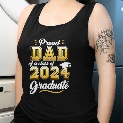 Gift for Dad Shirt, Funny Dad Unisex T-Shirt/Hoodie/Sweatshirt HLT00 – Proud Dad of a Class of 2024 Graduate Senior 24 Graduation T-Shirt