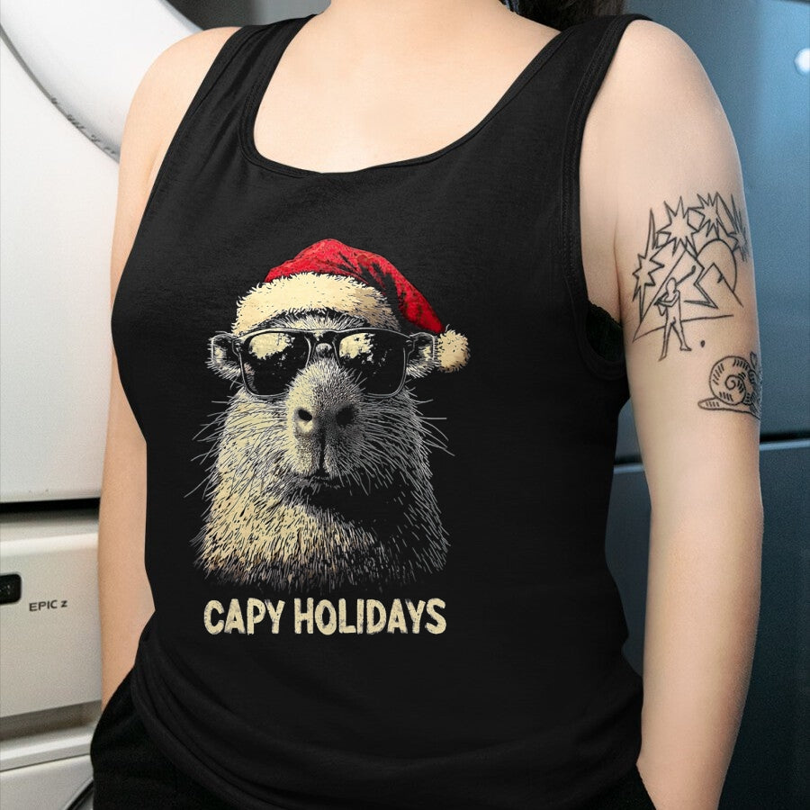 Cute Capybara Shirt, Funny Capybara Unisex T-Shirt/Hoodie/Sweatshirt HLT00 - Funny Christmas Capy Holidays Kids Teens Boys Xmas Capybara T-Shirt