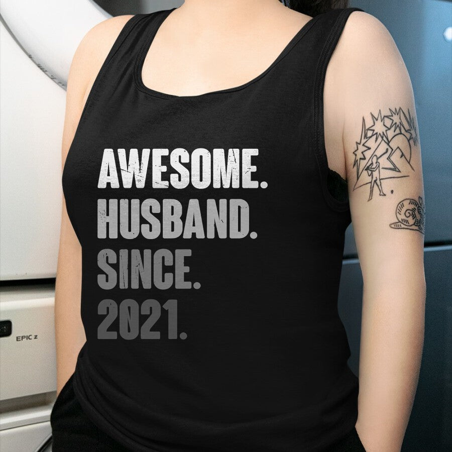 Best Wife Shirt, Wife and Husband Unisex T-Shirt/Hoodie/Sweatshirt HLT00 - 3rd Year Wedding Anniversary Epic Awesome Husband Since 2021 T-Shirt (3)
