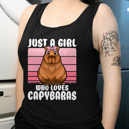 Cute Capybara Shirt, Funny Capybara Unisex T-Shirt/Hoodie/Sweatshirt HLT00 - Just A Girl Who Loves Capybaras Cute Girls Kids T-Shirt