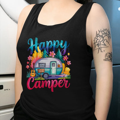 Funny Camping Shirt, Gift For Camping Lover Unisex T-Shirt/Hoodie/Sweatshirt HLT00 - Funny Happy Camper Camping Apparel Trailer RV Kids Women T-Shirt