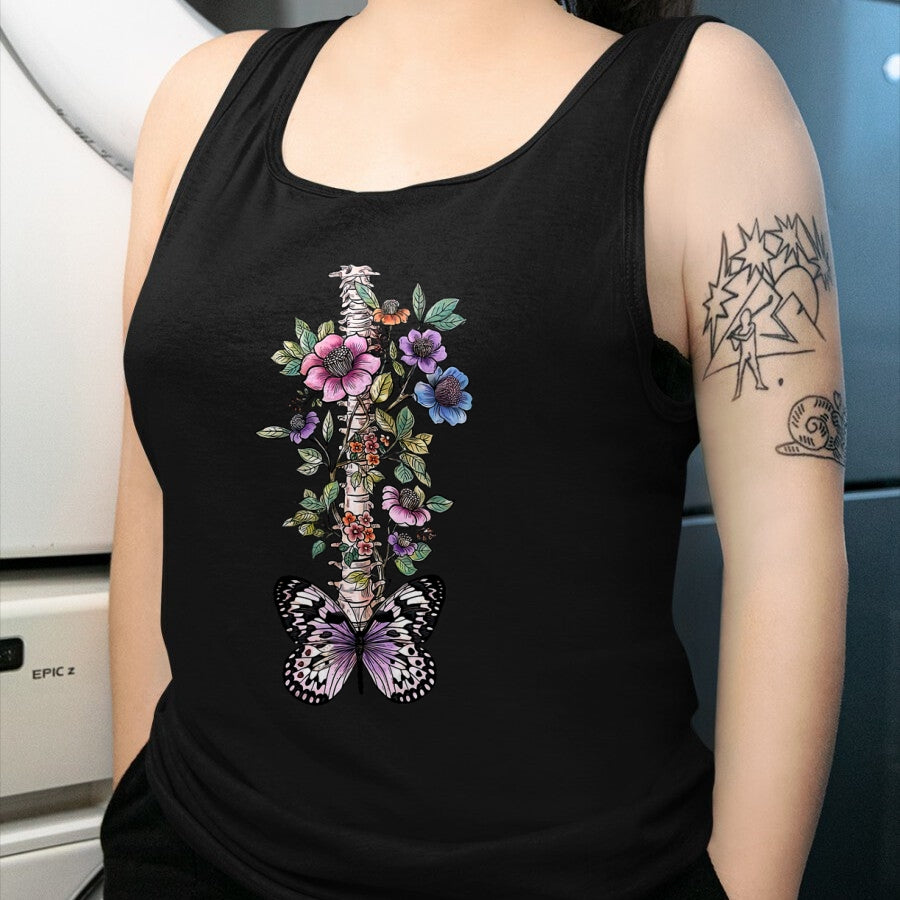 Best Doctor Shirt, Funny Doctor UnisexT-Shirt/Hoodie/Sweatshirt HLT00 - Floral Skeleton Butterfly Spine Chiropractor Chiropractic T-Shirt