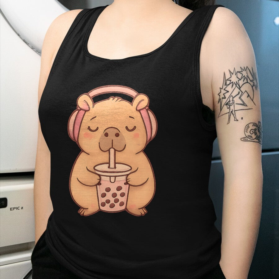 Cute Capybara Shirt, Funny Capybara Unisex T-Shirt/Hoodie/Sweatshirt HLT00 - Capybara Kawaii Girl T-Shirt