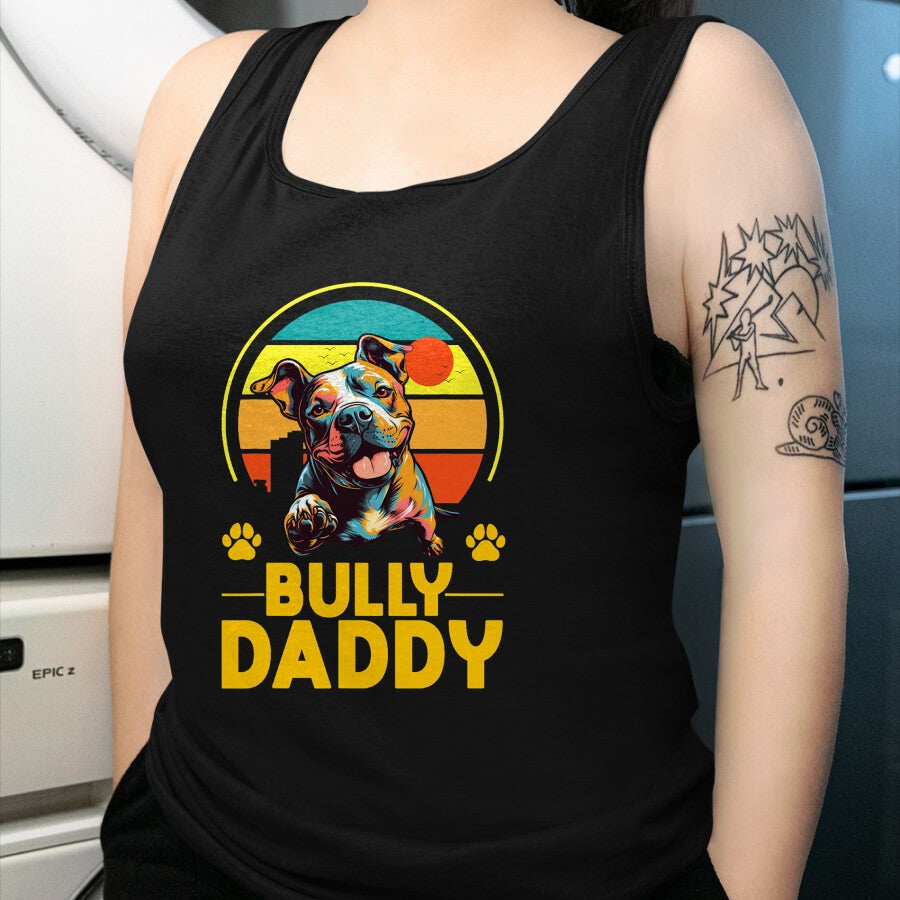 Gift for Dad Shirt, Funny Dad Unisex T-Shirt/Hoodie/Sweatshirt HLT00 - American Bully Daddy Proud Canine Dog Father T-Shirt