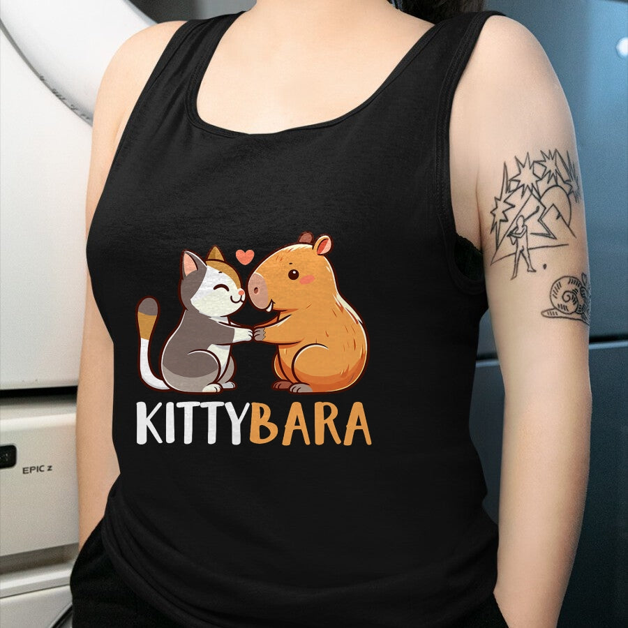 Cat Love Shirt, Funny Cat Lover Gift UnisexT-Shirt/Hoodie/Sweatshirt HLT00 - Kittybara Love Capybara Cat Costume T-Shirt, Small, Black