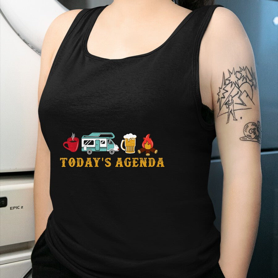 Funny Camping Shirt, Gift For Camping Lover Unisex T-Shirt/Hoodie/Sweatshirt HLT00 - RV Camping Lover Agenda T-Shirt