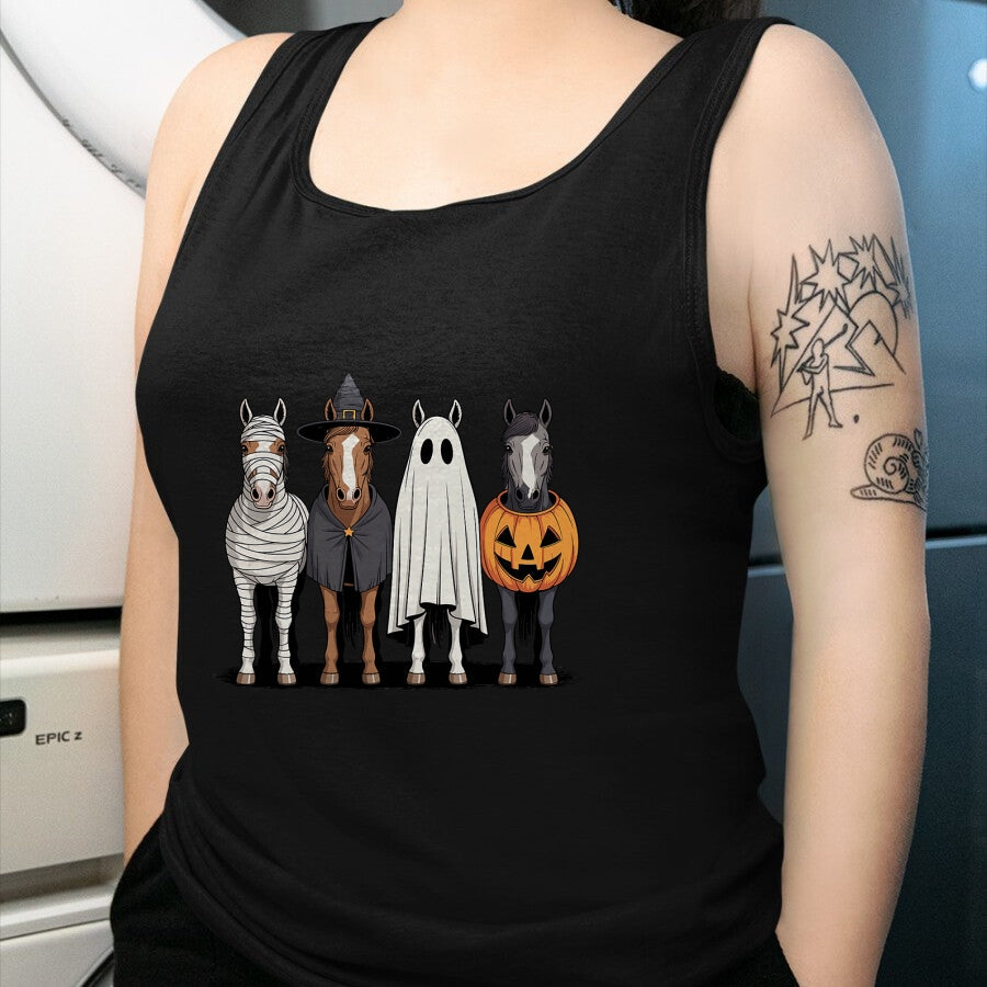 Best Horse Lover Shirt , Funny Horse UnisexT-Shirt/Hoodie/Sweatshirt HLT00 - Spooky Ghost Horse Pumpkin Halloween Skeleton T-Shirt