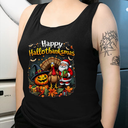 Best Thanksgiving Family Shirt , Funny Thanksgiving UnisexT-Shirt/Hoodie/Sweatshirt HLT00 - Happy Hallothanksmas Thanksgiving Halloween Merry Christmas T-Shirt