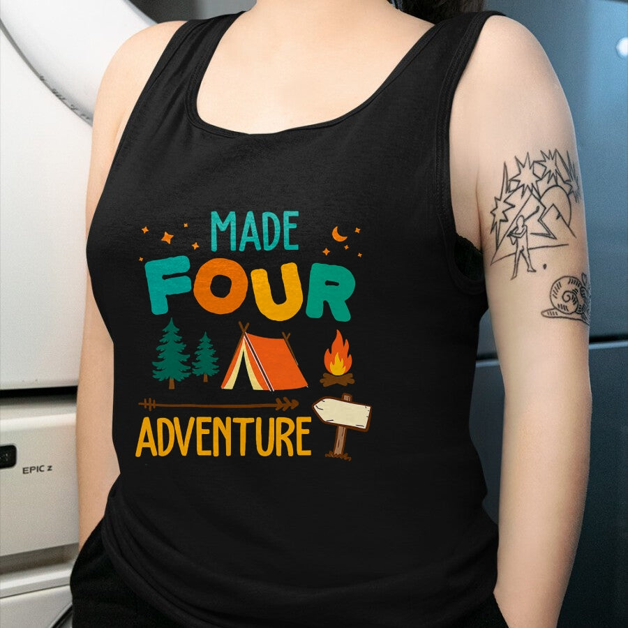 Funny Camping Shirt, Gift For Camping Lover Unisex T-Shirt/Hoodie/Sweatshirt HLT00 - Made Four Adventure 4th Birthday Party Camping Outdoor Theme T-Shirt