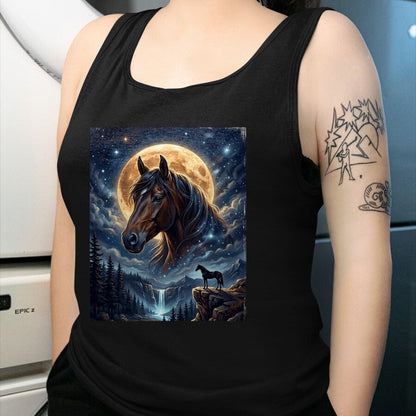 Best Horse Lover Shirt , Funny Horse UnisexT-Shirt/Hoodie/Sweatshirt HLT00 -Mystical Retro Majestic Horse Spirit Animal Full Moon Nature T-Shirt