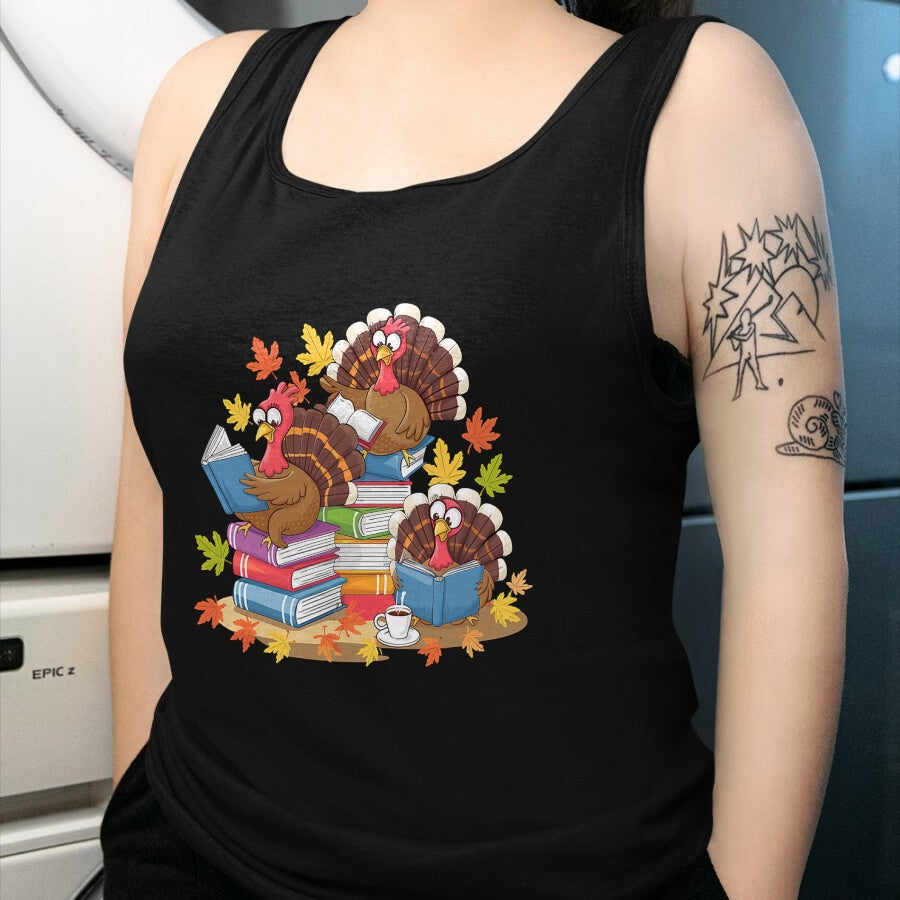 Best Thanksgiving Family Shirt , Funny Thanksgiving UnisexT-Shirt/Hoodie/Sweatshirt HLT00 - Turkey Reading Books Fall Season Thanksgiving Teacher Book T-Shirt