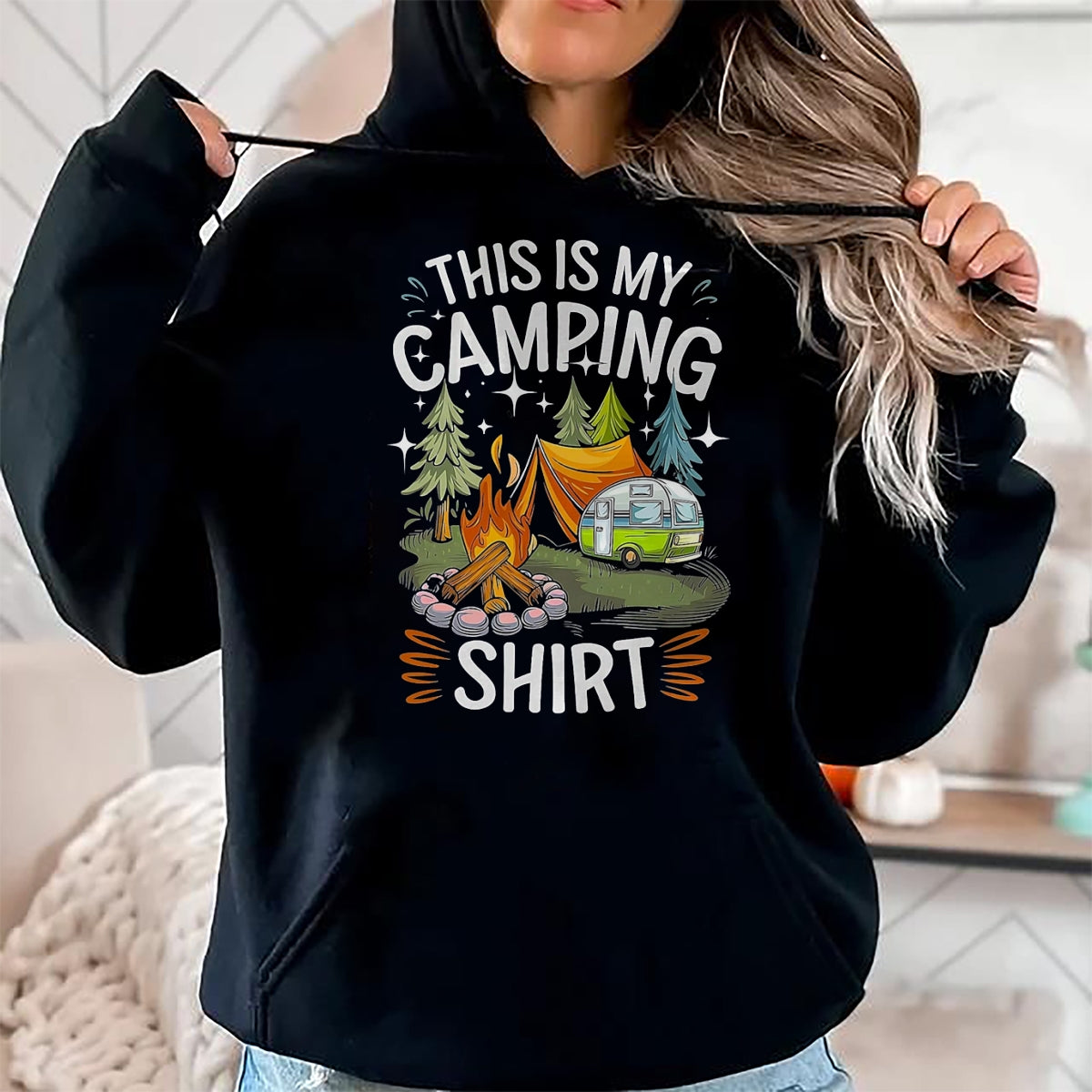 Funny Camping Shirt, Gift For Camping Lover Unisex T-Shirt/Hoodie/Sweatshirt HLT00 - Funny This is My Camping Shirt for Camper Camping Men Women T-Shirt, Men, Black, 3X-Large