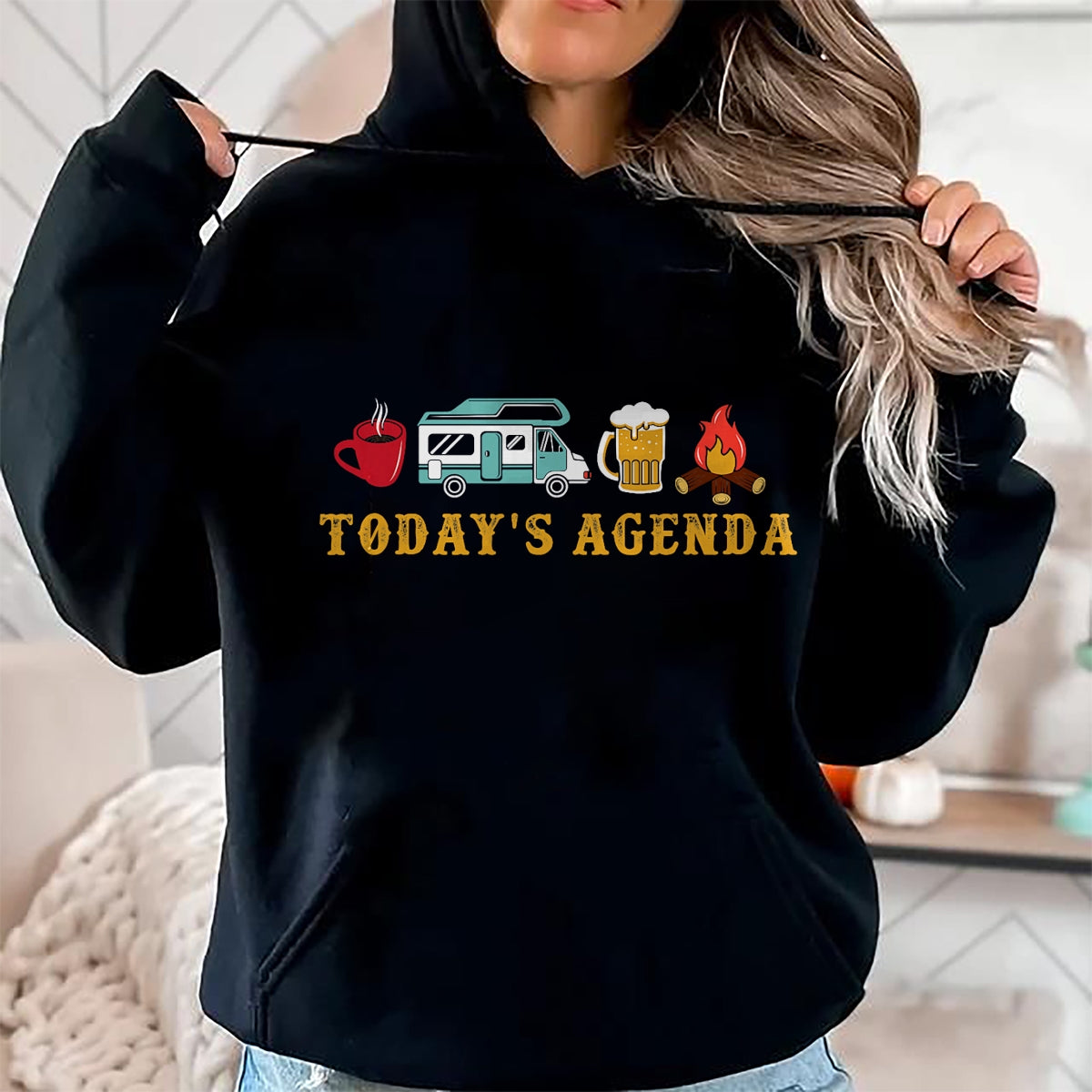 Funny Camping Shirt, Gift For Camping Lover Unisex T-Shirt/Hoodie/Sweatshirt HLT00 - RV Camping Lover Agenda T-Shirt